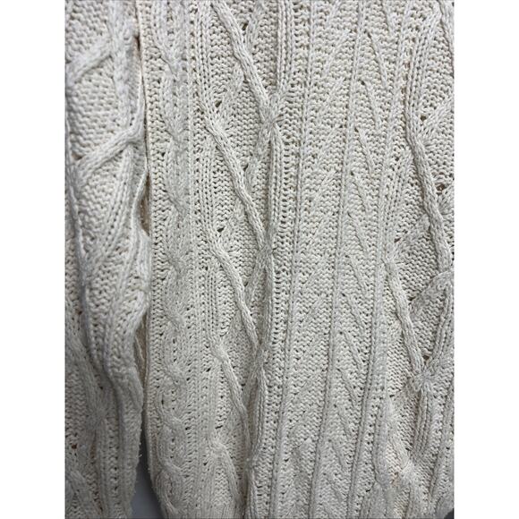 Bushwacker USA Womens Cable Knit Turtleneck Sweater Size Medium White - Picture 2 of 8